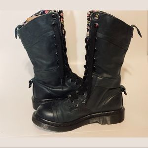 Dr. Martens Triumph 1914 W Floral Tall Black Boot